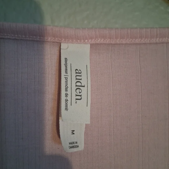NWT Auden Sleepwear Pink Long Sleeve Shirt - Picture 2 of 3